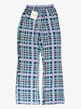 Glamorous Plaid Pants, Purple Blue Check, 2